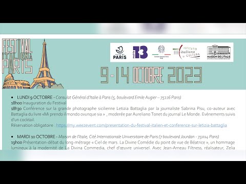 Rendez-vous annuel avec le Festival italien de Paris